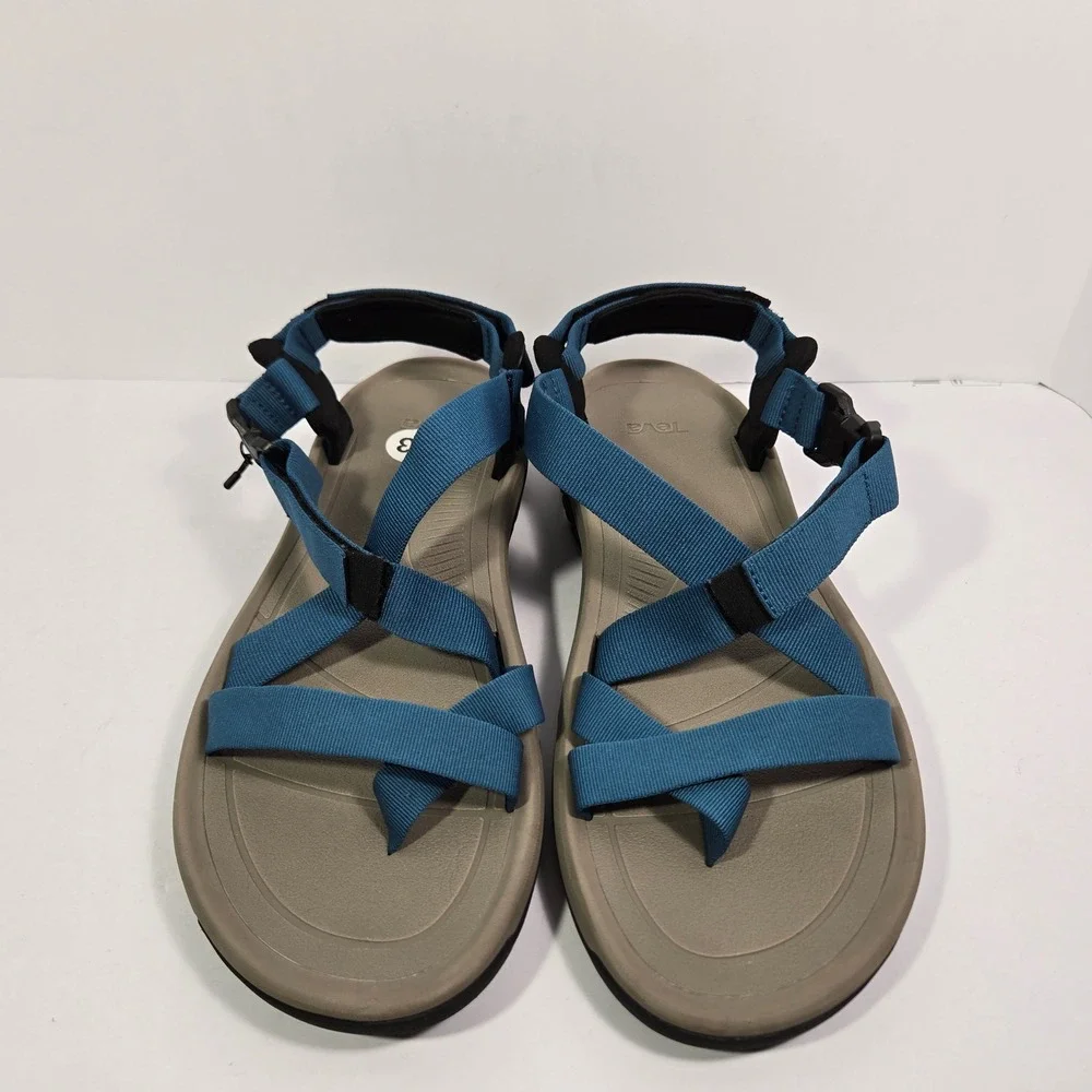 Mens 13 Teva Terra Fi 5 Universal Blue Grey Hiking Sport Sandals 1103272